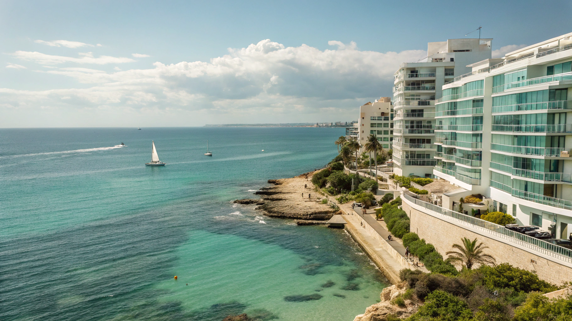 Vista aérea del litoral de la Costa Blanca entre Alicante, Benidorm y Calpe